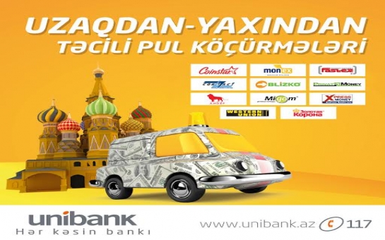 Unibank-da pul köçürmələrinin həcmi artıb