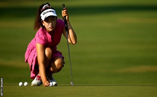 US Open: Eleven-year-old Lucy Li prepares to tee-off