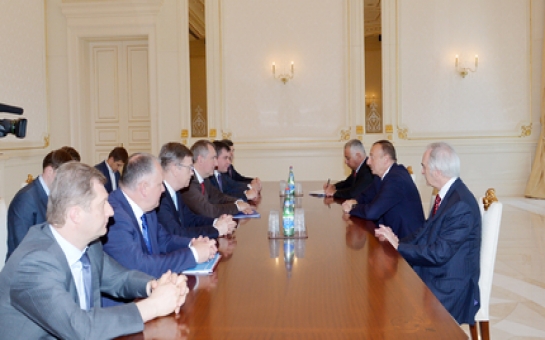 President Aliyev meets Russian deputy PM Rogozin in Baku