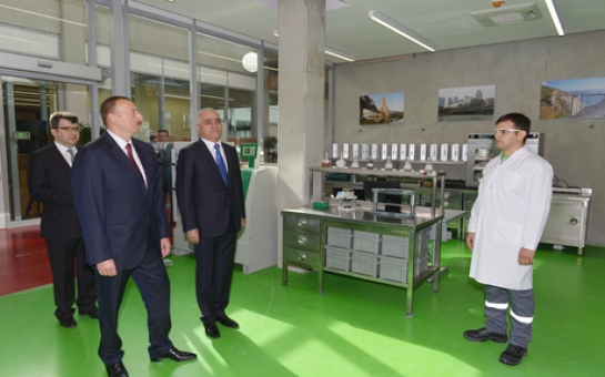 President Aliyev attends opening of cement plant