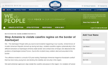 Petition demanding an end to Armenia`s violating ceasefire placed on White House website - PHOTO