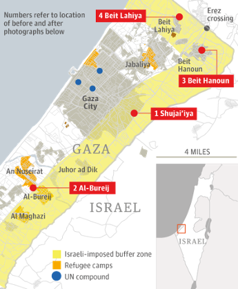 Before and after: satellite images of destruction in Gaza