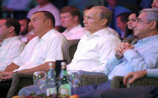 Саргсян и Алиев составили  Путину компанию посетив турнир по самбо