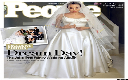 Jolie's wedding dress revealed on the cover of People Magazine