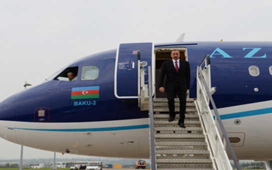 Aliyev visits UK to join NATO summit