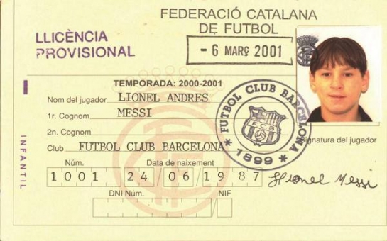 Barcelona remember Lionel Messi's arrival by tweeting passport photo
