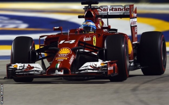 Fernando Alonso top in Singapore, with Lewis Hamilton sixth