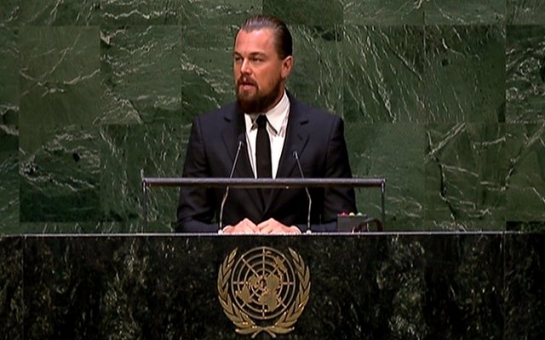 Leonardo DiCaprio tells UN summit 'climate change not a fiction'