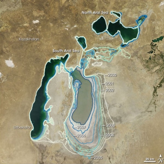 Dünyanın 4-cü ən iri gölü belə yoxa çıxır - FOTOLAR