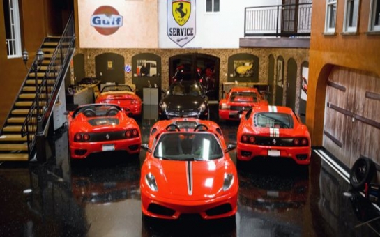 $600,000 Man Cave Features Ferrari Parked Next to Sofa