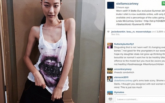 Skeleton-chic model as hundreds of fans are 'disgusted' by designer's Instagram snap - VIDEO