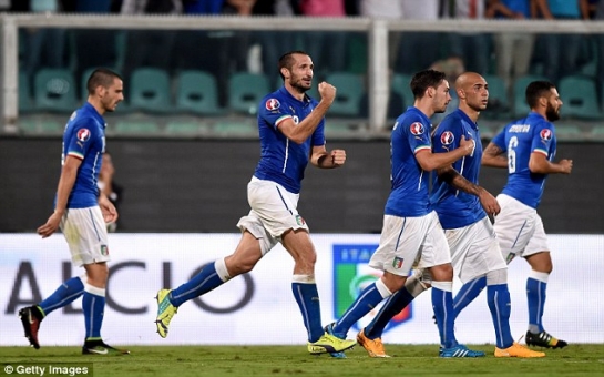 Italy 2-1 Azerbaijan: Giorgio Chiellini scores all three goals