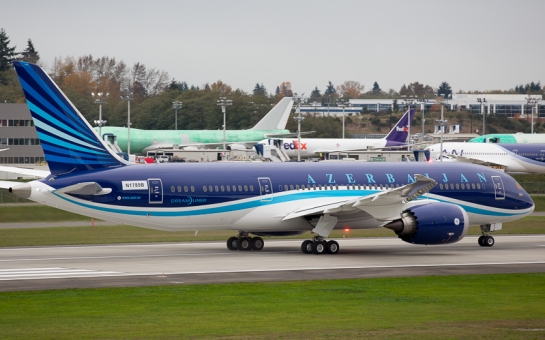 Azal's first Boeing 787 makes first appearance