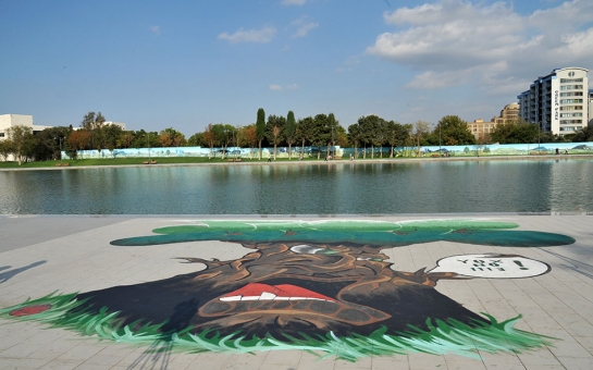 3D eco graffiti to protect endangered animals