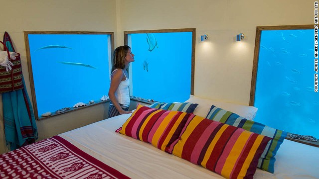 Underwater hotel room opens on remote African island PHOTO