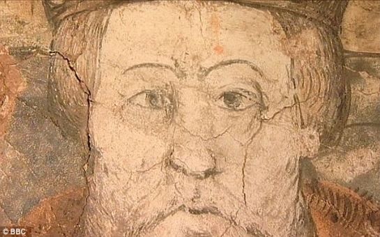 16th century mural of Henry VIII which turns into an image of SATAN