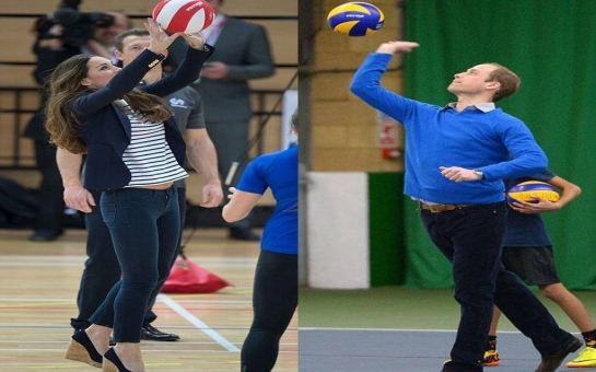 Prince William has none of Kate's volleyball skills