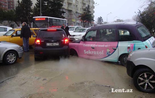 Three buses go down in Baku - PHOTO