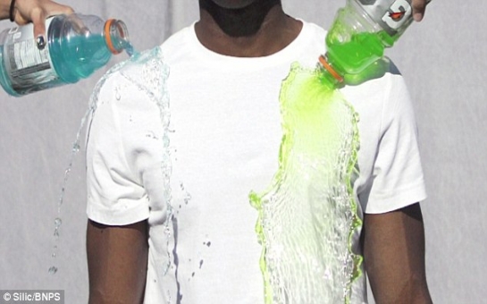 Student invents a t-shirt that's impossible to stain