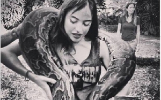 Leyla Aliyeva posts picture with a snake - PHOTO