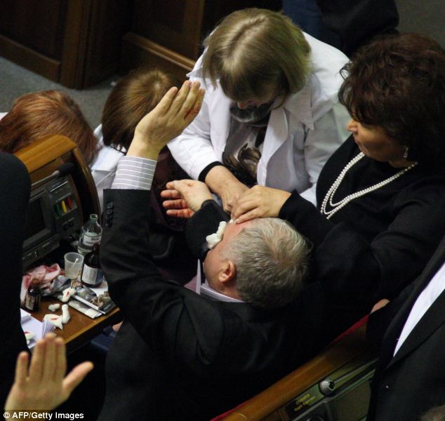 Politician left with facial cuts after punch-up - PHOTO