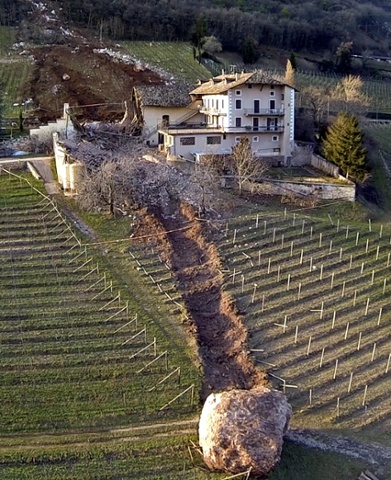 Giant boulders plough through Italian farm - PHOTO