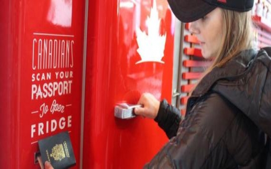 Olympic Beer Fridge Only Opens For Canadians