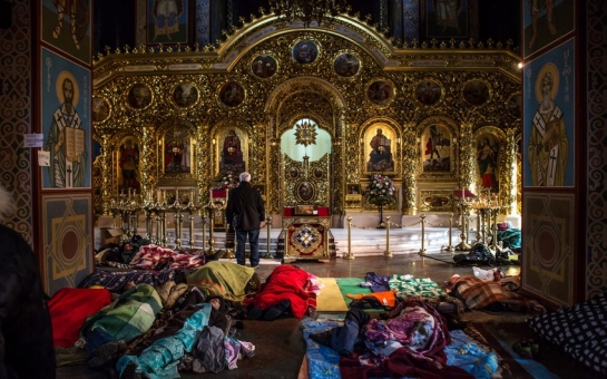 Kiev monastery now makeshift hospital - VIDEO