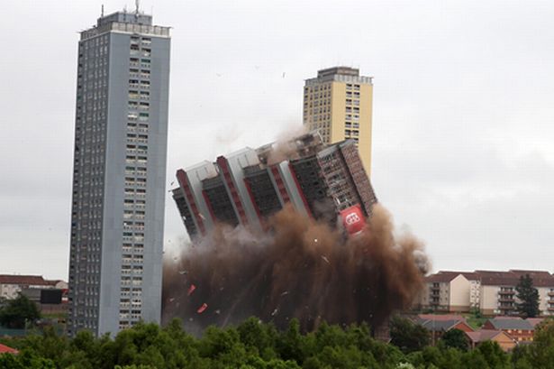 Red Road flats demolished for opening ceremony - PHOTO+VIDEO