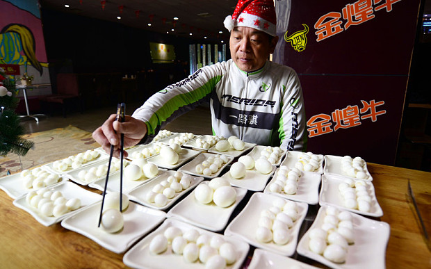 Chinese man eats 160 eggs to mark Christmas