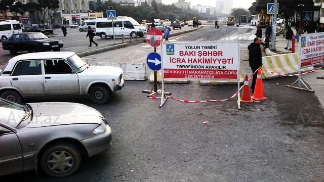 Sürücülərin nəzərinə: bu yol bağlandı - Fotolar