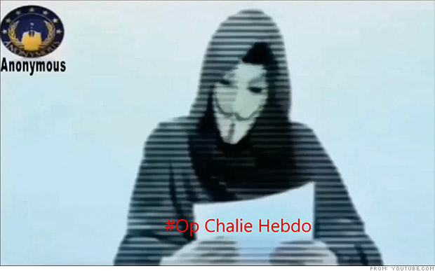 Anonymous blocks jihadist website in retaliation for Charlie Hebdo attack