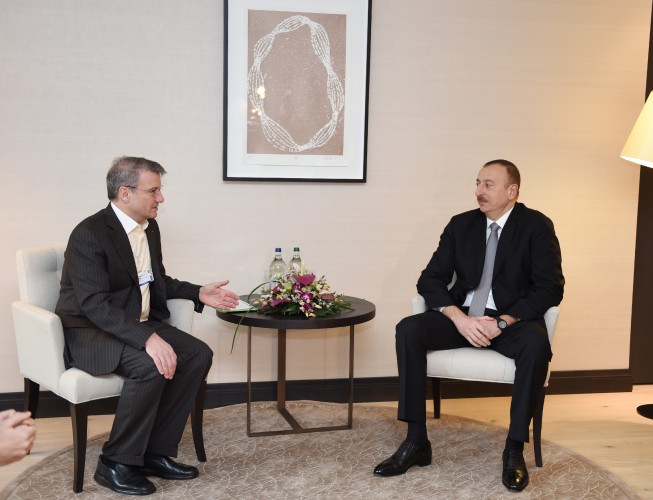 Ильхам Алиев встретился с Германом Грефом