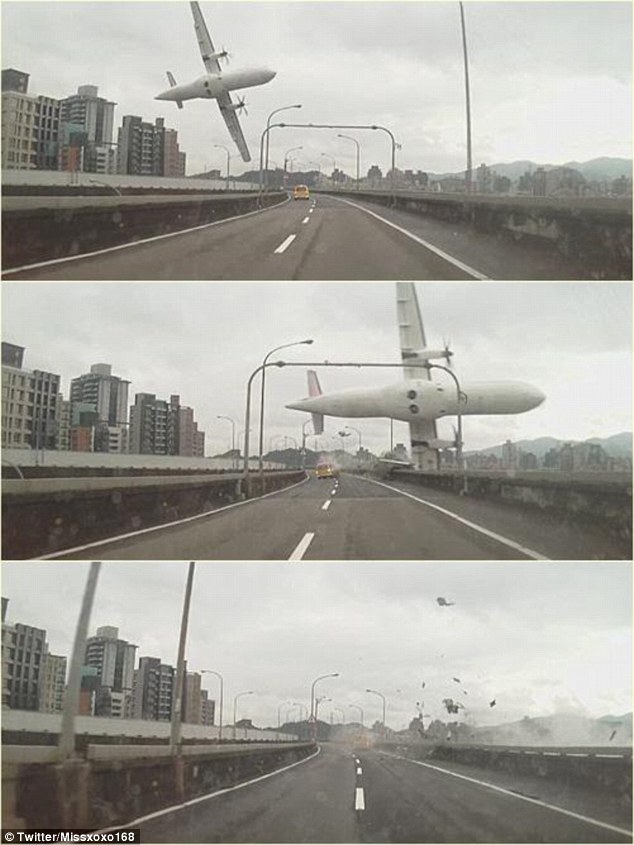 Passenger jet carrying 58 people clips the side of a bridge