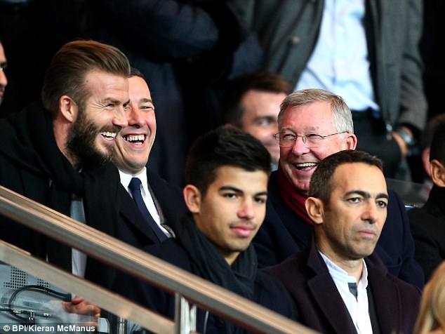 David Beckham and Sir Alex Ferguson among the crowd