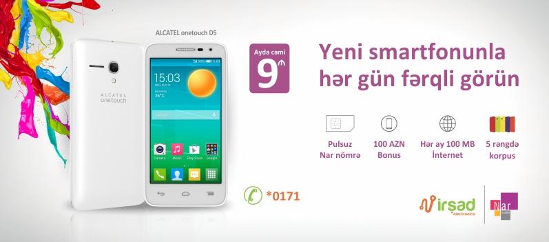 “Alcatel D5” smartfonu al, “Nar Mobile”-dan bonus qazan!