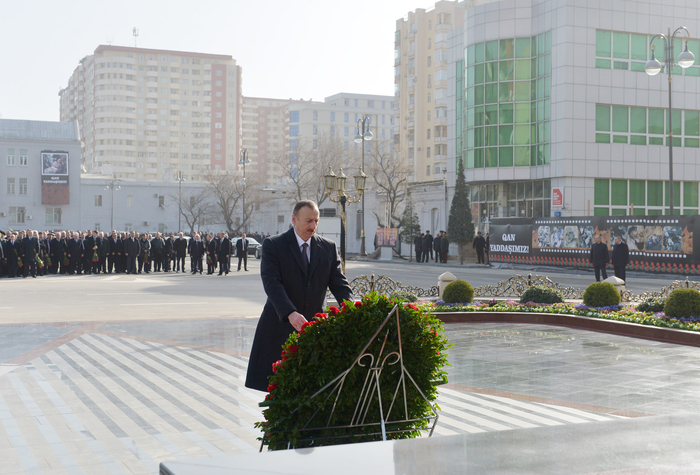 Azerbaijani president attends ceremony commemorating Khojaly tragedy victims