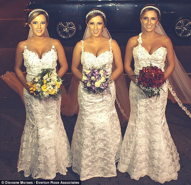 Identical triplets married on the same day at the same time