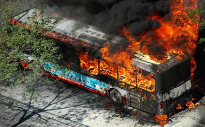 Bakıda 6 avtobus yandı