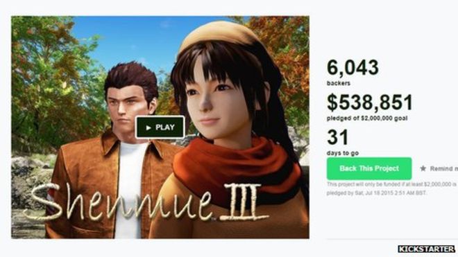 Sony starts Kickstarter for Shenmue III game