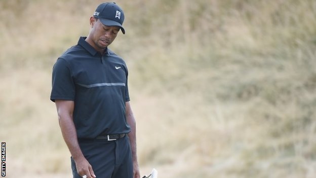 Tiger Woods hits 80, Johnson and Stenson lead