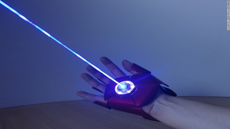 Movie buff creates real-life, laser-firing Iron Man glove