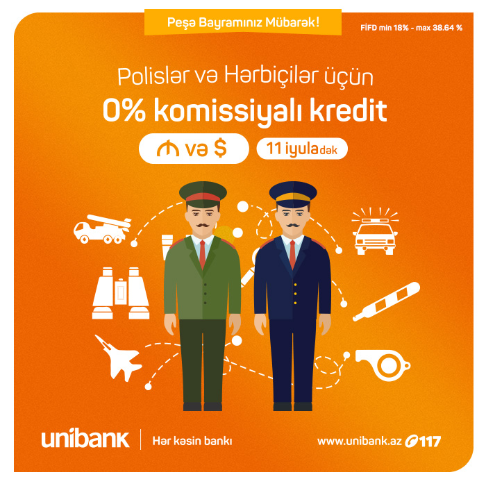 UNİBANKdan 0% komissiyalı kredit