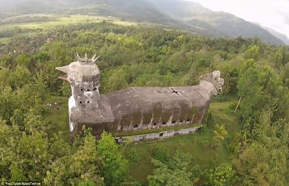 Mysterious abandoned 'Chicken Church' built in the Indonesian jungle