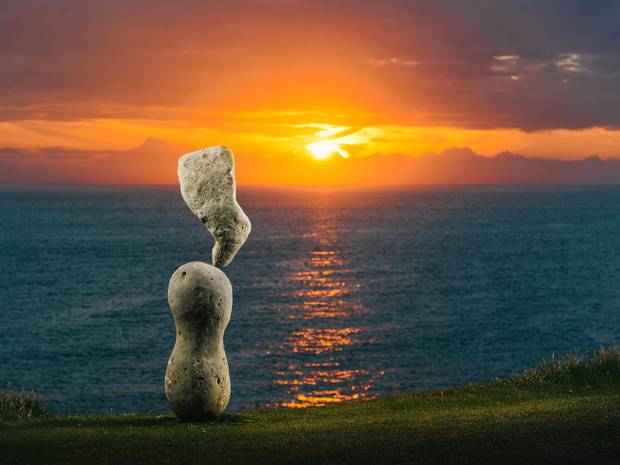 Stone balancer Adrian Gray creates striking statues on the Isle of Man