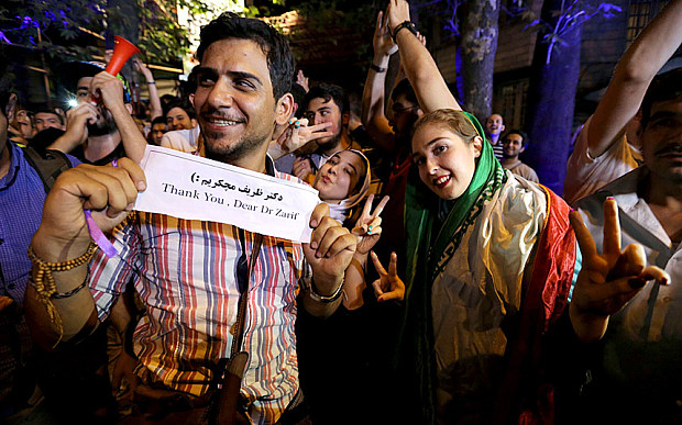 Iranians take to Tehran streets to hail nuclear deal