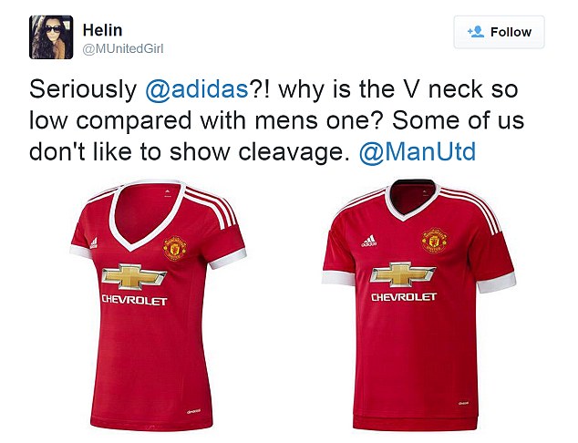 Manchester United slammed for 'sexist' women's replica shirt