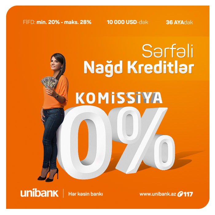 Bəs siz Unibankdan 0% komissiyalı kredit götürmüsünüz?