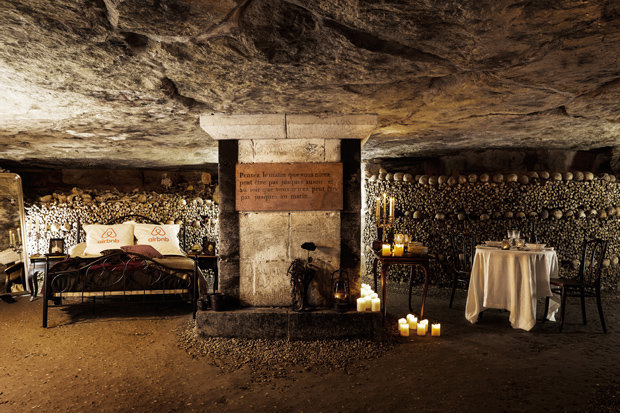 Would you sleep in an underground graveyard hotel?