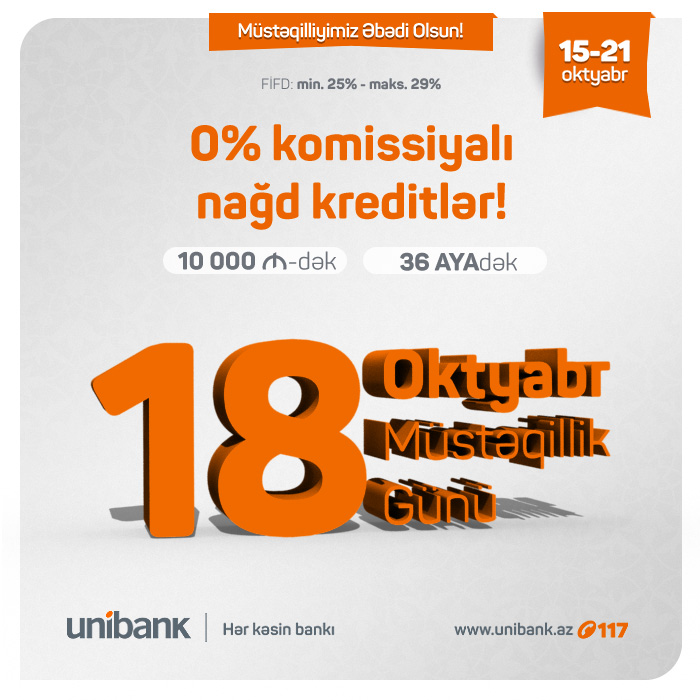 Unibankdan Müstəqillik günü hədiyyəsi